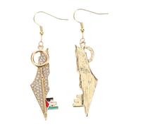 FRCOLOR Boucles Oreilles Acier Inoxydable Avec Pendentif Carte Israël-palestine Boucles Oreilles Pendantes Cristaux Bijoux Pour Femmes Et Occasions Spéciales