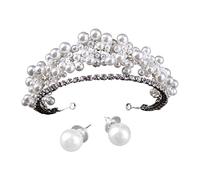 FRCOLOR Boucles Oreilles Décoratives pour Mariée de Bijoux avec Diadème de Cheveux Accessoire de Fête