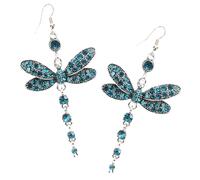 FRCOLOR Boucles Oreilles Femme Dragonfly Cristaux Légères et Pendantes Bijoux Anniversaire et Fête Accessoire Mode pour Soirée et Usage Quotidien