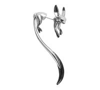 FRCOLOR Boucles Oreilles Femme Fantaisie Blanc Or Pendentif Renard Émaillé Cadeau pour Anniversaire Mariage et Fête des Mères