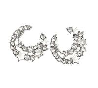 FRCOLOR Boucles Oreilles Lune et Étoile Brillantes pour Femmes Bijoux Élégants Accessoire de Mode Parfaites pour Saint Valentin et Toutes Occasions