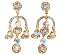 FRCOLOR Boucles Oreilles Pendantes Chandelier pour Femmes Ornées de Cristaux Hypoallergéniques pour Diverses Occasions