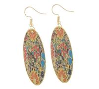 FRCOLOR Boucles Oreilles Pendantes Femme Disque Rond Fleur Colorée Bijoux Boho Bohème Mariage Fantaisie Élégant Pour Accent Mode Quotidienne