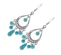 FRCOLOR Boucles Oreilles Pendantes Turquoise Boho Style Ethnique Femme Décor Naturel Accessoires Légers Et Confortables Pour Soirées Et Tenue Décontractée