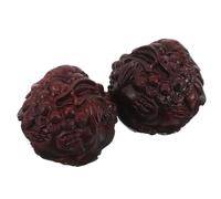 FRCOLOR Boules de Massage en Bois Sculptées de Lionceau, Outils de Physiothérapie pour Mains, Soulagement du Stress et Renforcement Musculaire, Diamètre 1,6 Pouce