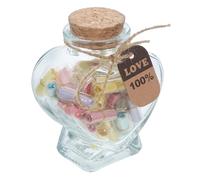 FRCOLOR Bouteilles Forme De Cœur Bouteilles De Vœux De Mariage Capsules De Messages De Lettres Notes Couples Vide Petit Message