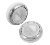 FRCOLOR Boutons D'ascenseur Ronds en Métal avec Braille, Lot de 2, Boutons D'arrêt D'urgence pour Monte-charges, Support Ascenseur Acier Inoxydable, Accessoires Commande Industrielle,