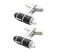 FRCOLOR Boutons de Manchette Émail Style Stylo pour Hommes Accessoire Élégant pour Chemises de Mariage et Affaires Argentée