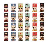 FRCOLOR Boutons en Bois Décoratifs Soldats 16x30mm Lot de 50 Pièces Multicolores pour Couture DIY Vêtements Fille Accessoires Créatifs Couleur Aléatoire