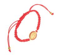 FRCOLOR Bracelet Catholique Saint Benoît Réglable pour Femmes Tressé Main avec Médaille Religieuse Chic et pour Occasions Festives et Tenues Décontractées