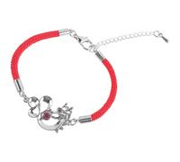 FRCOLOR Bracelet Rouge Tressé Année Du Dragon Bracelet Zodiaque Cordon Rose Pierre Brillante Style Élégant Protection Femme Quotidien
