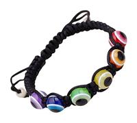 FRCOLOR Bracelet Tressé Evil Eye en Résine 2Pcs Bracelet Décoratif Unisexe Bijoux pour Hommes et Femmes pour Anniversaire et Fêtes