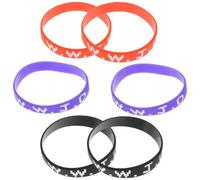 FRCOLOR Bracelets en Silicone Élastiques Unisexes 6pcs, Décoratifs, Simples et Stylés, pour Festivals ou Usage Quotidien, Matériau Hypoallergénique Noir