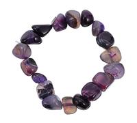 FRCOLOR Brassard D'agate Bijoux De Pierres Précieuses Améthyste De Cristaux Poignet Cas Pierre De Lave Charme Violet,mauve Pierre Naturelle