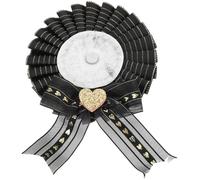 FRCOLOR Broche à Bouton Lolita Noire de Cœur, Épingle à Badge Ronde Diy, Accessoire Décoratif Créatif pour Fêtes Scolaires et Tenues D'élèves, Diamètre 58 Mm, Ruban Prénom Personnalisable