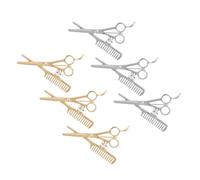 FRCOLOR Broche De Costume Insigne De Barbier 8 Pièces Taille Standard Métal Doré Et Argenté Décoration Pour Vêtements De Travail De Coiffeur Accessoires Professionnels Pour Barbiers Et Stylistes