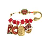 FRCOLOR Broche de Protection Chinoise à Nœud Rouge Fait Main, Épingle de Sûreté Vintage pour Femmes Enceintes et Bébé, Amulette Feng Shui Amulette Décorative et Spirituelle