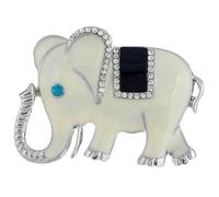 FRCOLOR Broche Éléphant en Alliage Robuste Blanche, Mini Épingle à Revers pour Femmes, Accessoire Mode Léger pour Pull, Chemise et Tenue Féminine, pour Occasions Spéciales