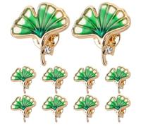 FRCOLOR Broche Feuille de Ginkgo Verte 10 Pièces, Épingles de Sûreté Décoratives Discrètes, Broche de Revers Féminine pour Vêtements, Accessoires Mode pour Chemisiers et Vestes, Usage