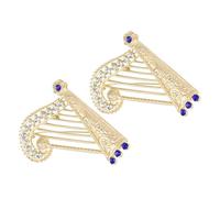FRCOLOR Broche Harpiste Élégante en Alliage Doré Cristaux Scintillants, Lot de 2 Épingles de Revers Décoratives pour Femmes, pour Événements Formels et Occasions Quotidiennes