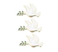 FRCOLOR Broche Paix 3 Pièces Alliage Métal Vintage Unisexe Accessoire Polyvalent Pour Vêtements Paquet Chapeaux Présent Symbolique Rameau D'olivier