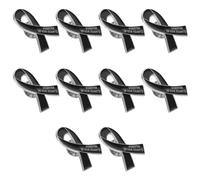FRCOLOR Broche Souvenir de Paix Noire Ruban Lot de 10 Épingles à Chapeau Décoratives en Métal Gravées Personnalisables Badge Symbole de Paix pour Paquet à Dos et Vêtements de