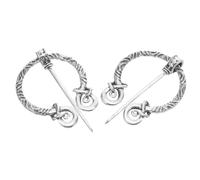 FRCOLOR Broche Viking Vintage en Alliage de Zinc 2pcs Boucle de Ceinture Rustique et Épingle à Châle pour Diverses Occasions et Activités en Plein Air