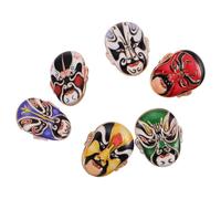 FRCOLOR Broche Vintage en Alliage Motifs de Visage D'opéra de Pékin, Lot de 6 Set de Set de Pièces, Badge Souvenir Coloré pour Chandails et Paquet à Dos Lors de Performances Artistiques