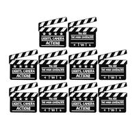 FRCOLOR Broches en Alliage Noir Forme Clap de Cinéma Lot de 10 Pièces, Accessoire Polyvalent Compact pour Soirées Cinéma et Fans de Films