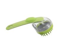 FRCOLOR Brosse à Shampoing Liquide avec Distributeur Intégré, Manche Allongé Ergonomique, Poils Durs Verts pour Massage du Cuir Chevelu, Brosse de Stimulation Capillaire Pratique Soins