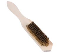 FRCOLOR Brosse de Nettoyage en Fil de Cuivre Manche en Bois Large, Brosse Métallique Antirouille Ultra Dense pour Polissage et Décontamination Industrielle, Outil Robuste pour Nettoyage