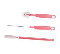 FRCOLOR Brosse de Nettoyage pour Bouteilles et Pailles Ensemble 3 Pièces Nylon Abs Flexible pour Biberons et Tasses Usage Domestique Crochet à Suspendre