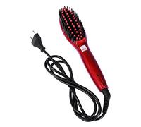 FRCOLOR Brosse Lissante Cheveux Céramique Rouge Peigne Chauffant Rotatif Démêlant Pour Cheveux Secs Et Mouillés Anti-brûlure Poignée Caoutchouc Confortable Avec Prise Rapide Et Température