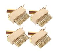 FRCOLOR Brosse Métallique de Désherbage 4 Pièces Tête en Fer pour Jardin, Outil Manuel Multifonctionnel pour Élimination Mousse et Mauvaises Herbes, Nettoyage Précis des Joints de