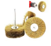 FRCOLOR Brosse Métallique Rotative pour Perceuse Fil Acier Cuivreux Accessoire pour Nettoyage Polissage Détartrage et Enlèvement de Rouille sur Surfaces Métalliques