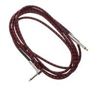 FRCOLOR Câble de Pédale Guitare 6,35mm Rouge, Connecteur Droit et Coudé | Nylon et Cuivre, Interface Antidérapante, Stabilité du Signal, pour Répétitions, Claviers et Effets