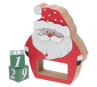 FRCOLOR Calendrier de Compte en Bois Rouge Père Noël Décoration de Noël Intérieur Ornement de Table Créatif Ambiance Festive