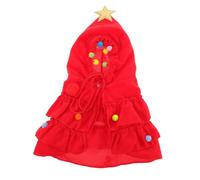 FRCOLOR Cape de Noël pour Chien et Chat Légère et Confortable Costume Féérique avec Étoile et Pompons Cape Festive pour Petit Chiot et Chat pour Fêtes Hiver