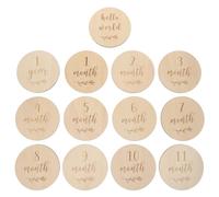 FRCOLOR Cartes De Croissance Bébé en Bois 13pcs 10 Cm Rondes Cartes d'anniversaire Et Étapes Mensuelles Accessoires Photo pour Nouvelle-née Suivi De Croissance Bébé Première Année