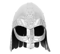 FRCOLOR Casque Viking Médiéval Argenté Léger pour Cosplay Adulte, Accessoire Costume Guerrier Homme et Femme, Casque de Chevalier pour Halloween, Carnaval et Reconstitution Historique