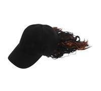 FRCOLOR Casquette Baseball avec Perruque Attachée Bob Court Ondulé Synthétique Chapeau avec Cheveux Intégrés Coiffure Naturelle et Fonctionnelle pour Activités Extérieur