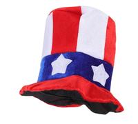 FRCOLOR casquette drapeau quatrième chapeau haut de forme en feutre chapeau haut de forme patriotique casquette patriotique décorations jour de l'indépendance chiffon Couleur Aléatoire