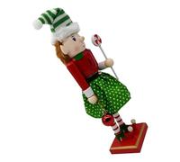 FRCOLOR Casse-Noisette Lutin de Noël en Bois, Décoration Compacte Rouge