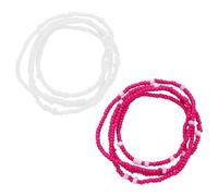 FRCOLOR Chaîne De Bikini En Perles Pour Le Corps Taille Rose Bijoux Pour Le Corps String Plage Ventre Ventre Chaîne De Taille