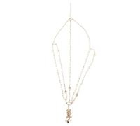 FRCOLOR Chaîne de Cheveux Élégante en Alliage avec Perles de Fée pour Femme Pendentif en Forme de Feuilles Accessoires pour Cheveux Coiffure en Perles Faite à La Main pour Mariages Et Occasions