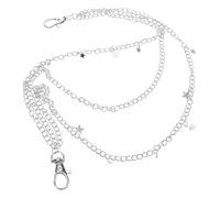 FRCOLOR Chaîne de Pantalon en Métal Pendentif Étoile et Pompons Style Hip-Hop Punk Unisexe Accessoire de Taille Original pour Jean et Streetwear Chaîne de Portefeuille Étoile Robuste