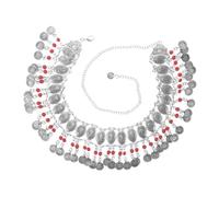 FRCOLOR Chaîne De Taille à Pompon Chaîne De Corps De Gland Ceinture Danseurs Accessoire Perles De Taille Plaqué Faire La Fête Chaîne De Taille Du Ventre Branché Rouge Alliage