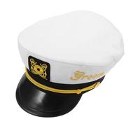 FRCOLOR Chapeau de Commandant de Bord pour Marié, Fête de Célibataire | Blanc, Tissu Léger et Confortable, Usage Facile, Style Nautique, pour Mariages et Événements à Thème