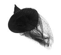 FRCOLOR Chapeau de Magicien Halloween Léger et Élégant avec Voile Tulle Argenté Accessoire Créatif pour Costumes Cosplay et Fêtes à Thème Adultes et Adolescents