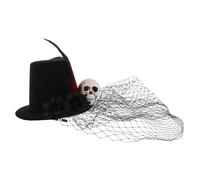 FRCOLOR Chapeau De Thé Fasciantors Floraux Pince à Cheveux Cosplay Couvre-chefs Pour Halloween Petit Chapeau Avec Plumes Et Voile Maille